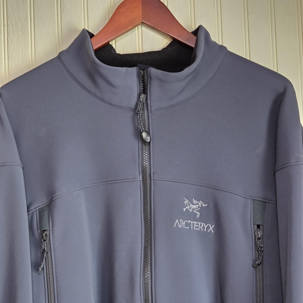 Arc'teryx Jacket Mens 2XL Gray Softshell Full Zip Fleece Lined Hiking Outdoor